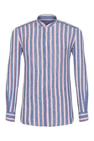 Chemise slim en lin - Bleu