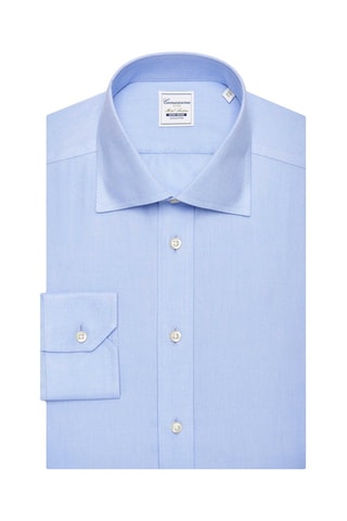 Chemise regular non repassable - 100% coton - Bleu