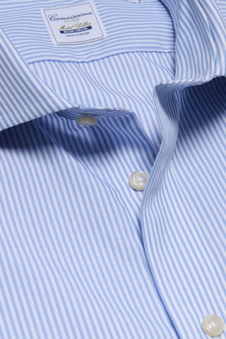Chemise slim non repassable - 100% coton - Bleu