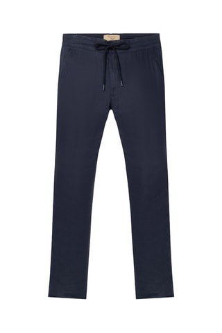 Chino en lin - Bleu