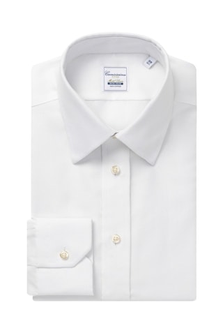 Chemise regular non repassable - 100% coton - Blanc