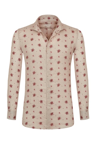 Chemise slim en lin - Beige