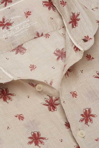 Chemise slim en lin - Beige