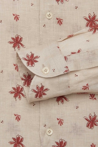 Chemise slim en lin - Beige