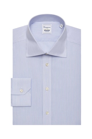 Chemise regular non repassable - 100% coton - Bleu