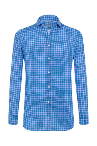 Chemise slim en lin - Bleu