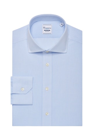 Chemise slim non repassable - 100% coton - Bleu