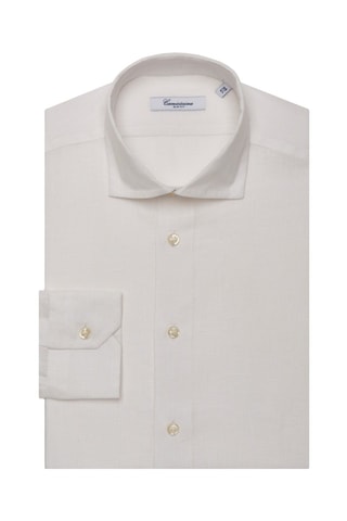 Chemise slim en lin - Blanc