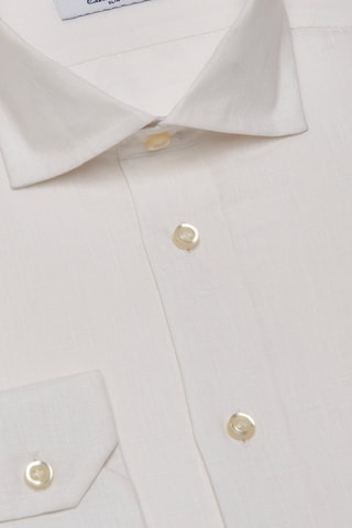 Chemise slim en lin - Blanc