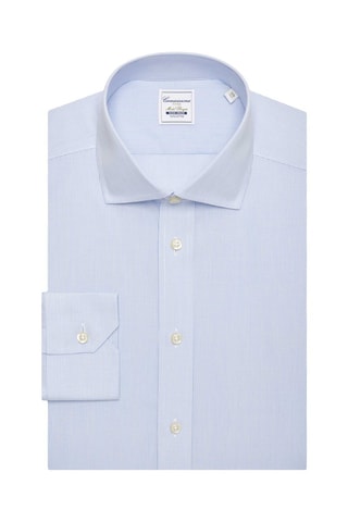 Chemise regular non repassable - 100% coton - Bleu