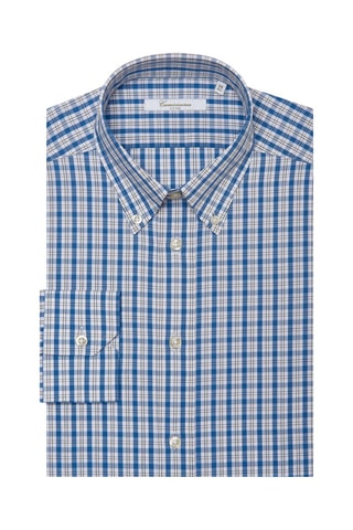 Chemise fitted - Blanc et bleu