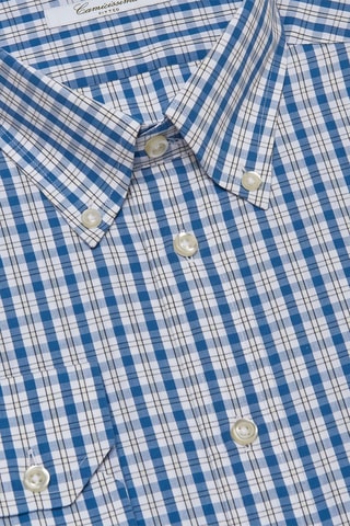 Chemise fitted - Blanc et bleu
