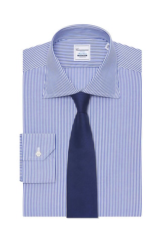 Chemise slim non repassable - 100% coton - Bleu