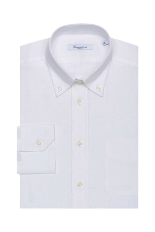 Chemise slim en lin - Blanc