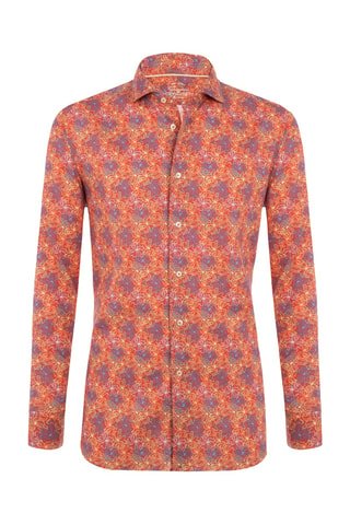 Chemise slim en lin - Rouge