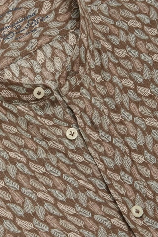 Chemise slim en lin - Marron