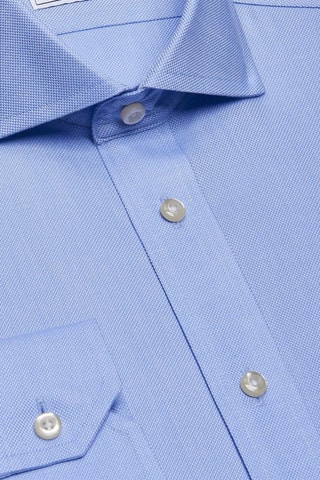 Chemise slim non repassable - 100% coton - Bleu