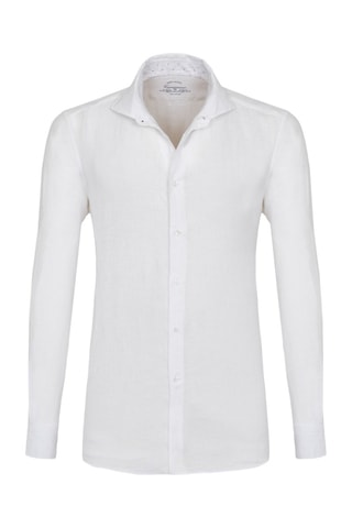 Chemise regular en lin - Blanc