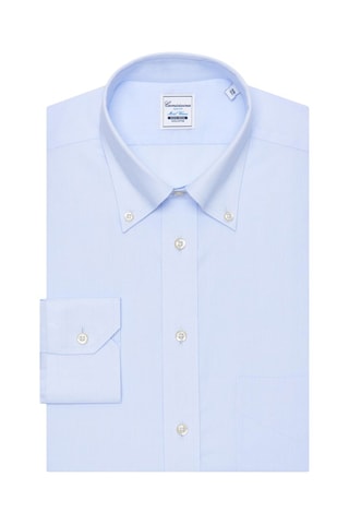 Chemise slim non repassable - 100% coton - Bleu