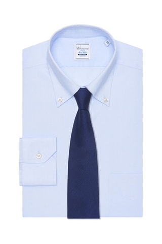 Chemise slim non repassable - 100% coton - Bleu