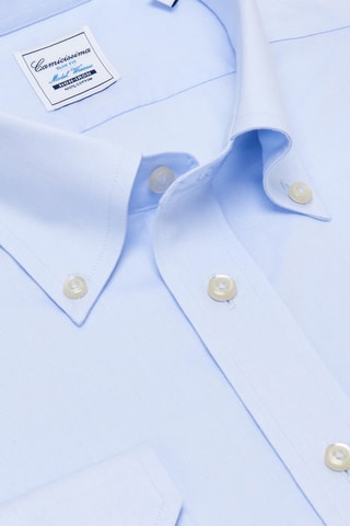 Chemise slim non repassable - 100% coton - Bleu