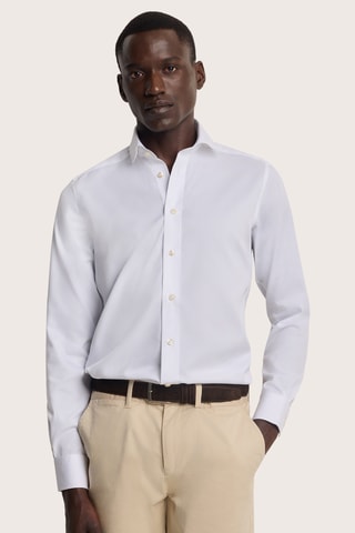 Chemise non repassable - 100% coton - Blanc