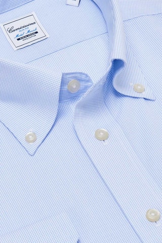 Chemise slim non repassable - 100% coton - Bleu