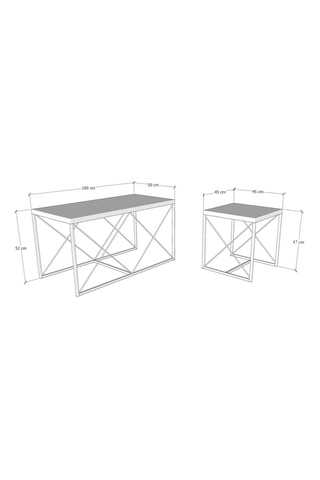 Table basse Defne - 100-175 x 52 x 50 cm