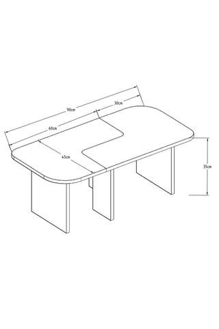 Table basse - 90 x 60 x 35 cm