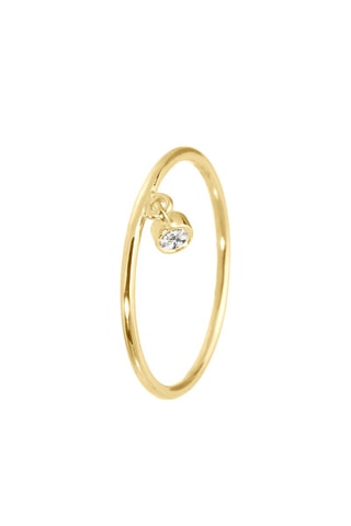Bague - Argent plaqué or jaune et diamant