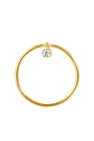 Bague - Argent plaqué or jaune et diamant