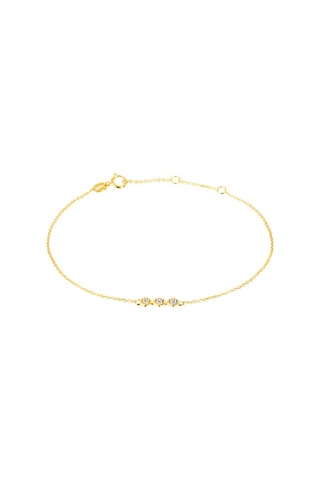 Bracelet - Argent plaqué or jaune et diamants