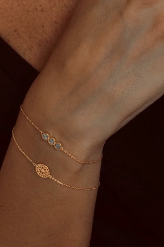 Bracelet - Argent plaqué or jaune et diamants