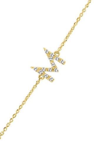 Bracelet - Argent plaqué or jaune et diamants