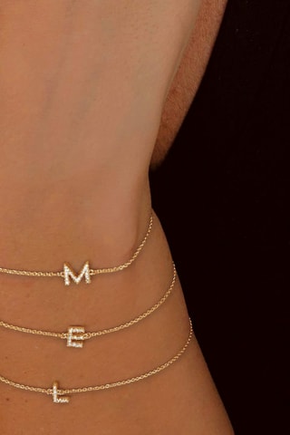 Bracelet - Argent plaqué or jaune et diamants