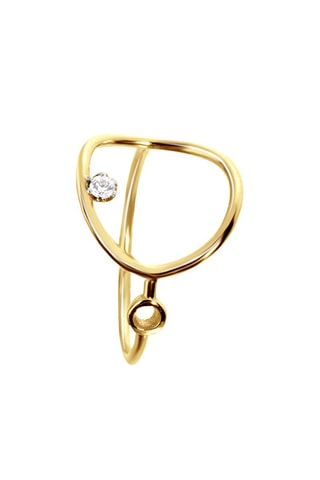 Bague - Argent plaqué or jaune et diamant