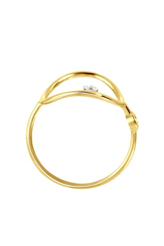 Bague - Argent plaqué or jaune et diamant