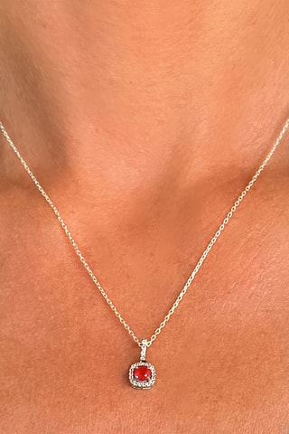 Collier - Argent, diamants et rubis
