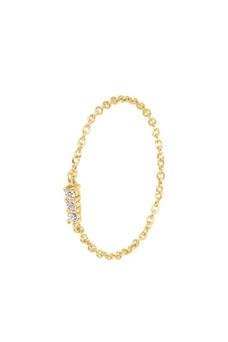 Bague - Argent plaqué or jaune et diamants