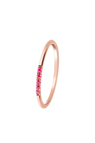 Bague - Argent plaqué or rose et rubis