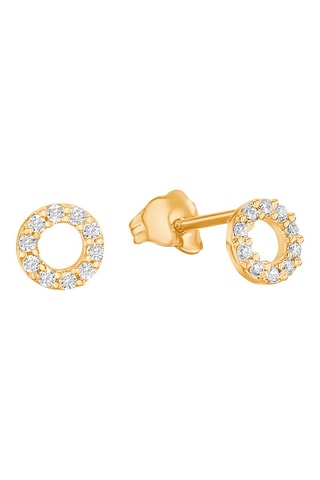 Puces - Argent plaqué or jaune et diamants