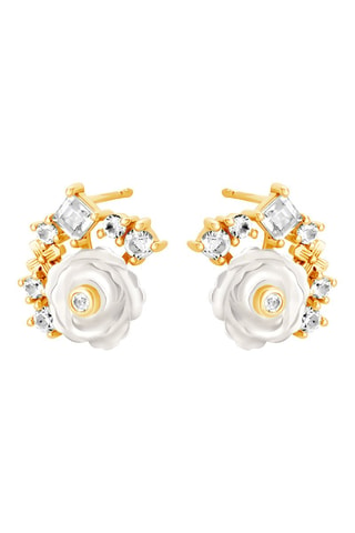 Puces - Argent, plaqué or jaune, nacre et topazes