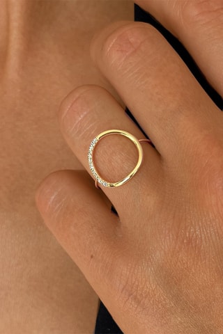Bague - Argent plaqué or jaune et diamants