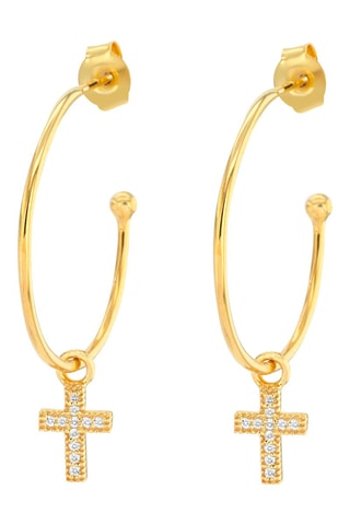 Créoles - Argent plaqué or jaune et topazes