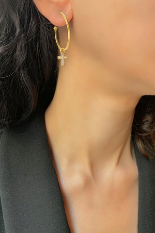Créoles - Argent plaqué or jaune et topazes