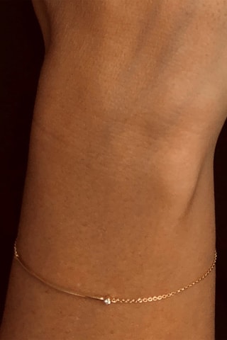 Bracelet - Argent plaqué or jaune et diamant