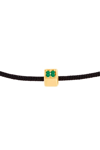Bracelet - Argent plaqué or jaune et émeraudes