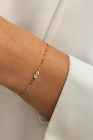 Bracelet - Argent plaqué or jaune et topaze