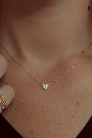 Collier - Argent plaqué or jaune et diamants