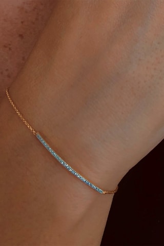 Bracelet - Argent plaqué or jaune et diamants